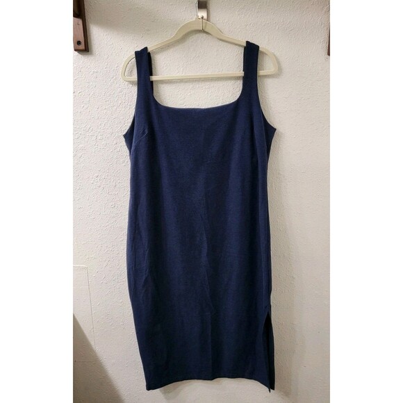 BEYOND YOGA Dress Womens Plus 2X Blue Nocturnal Navy Spacedye Icon Midi SD6166P - Picture 1 of 8